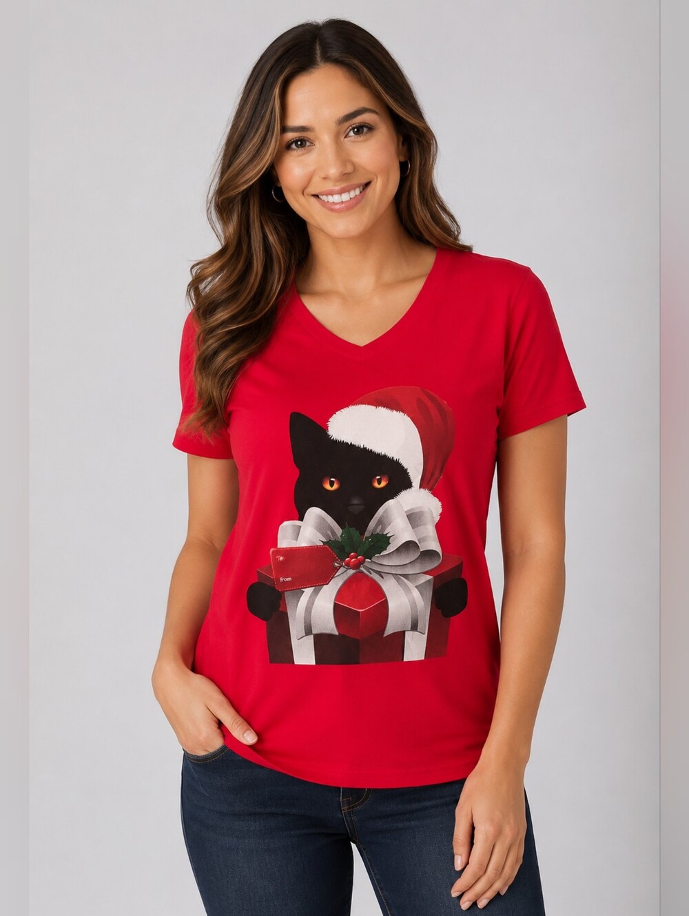 Port and Company Red Ladies Graphic Cotton Tee